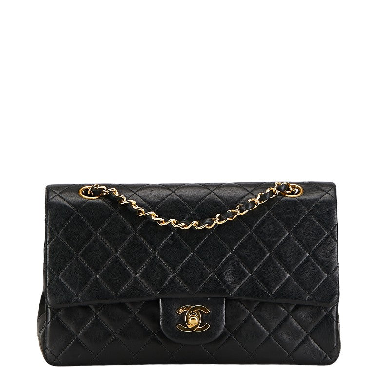 Chanel Medium Classic Double Flap Bag Leather Shoulder Bag in Good condition