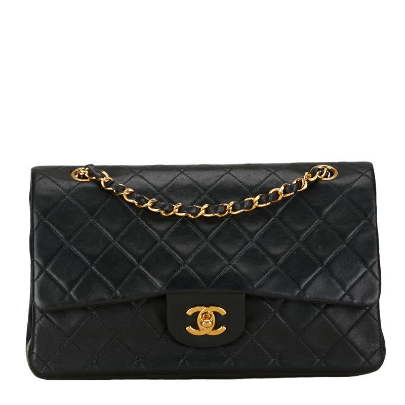 Chanel Medium Classic Double Flap Bag Leather Shoulder Bag in Good condition