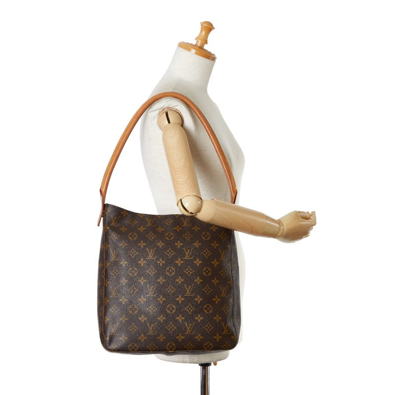 Louis Vuitton Monogram Looping GM Shoulder Bag M51145 Brown PVC Leather in Very Good Condition