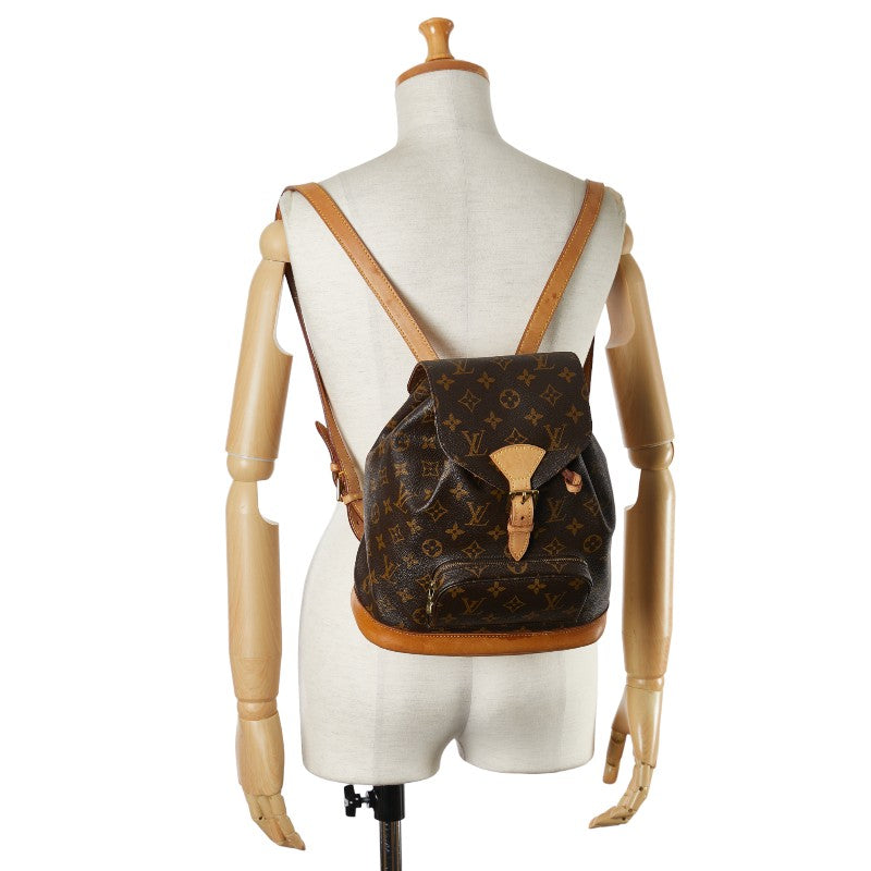 Louis Vuitton Monogram Montsouris MM Backpack M51136 Brown PVC Leather