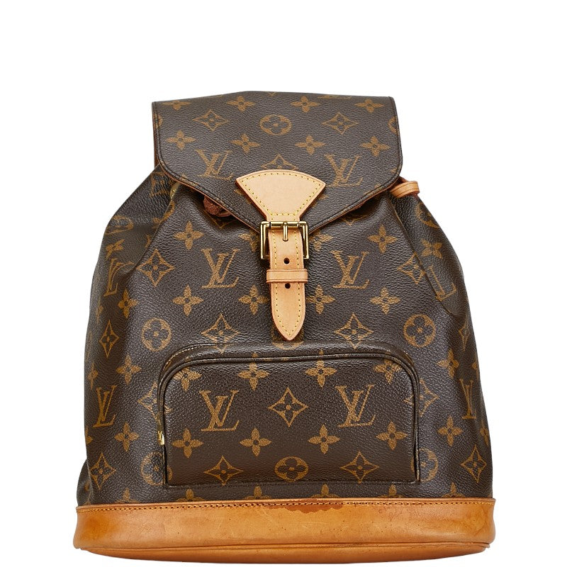 Louis Vuitton Monogram Montsouris MM Backpack M51136 Brown PVC Leather