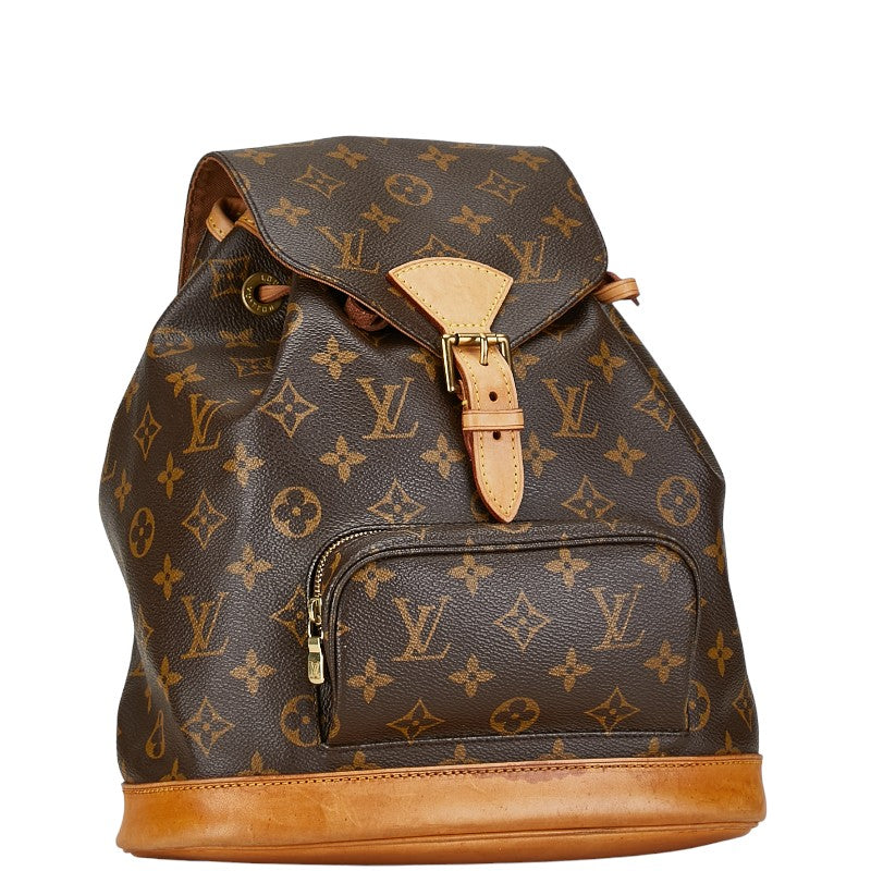 Louis Vuitton Monogram Montsouris MM Backpack M51136 Brown PVC Leather