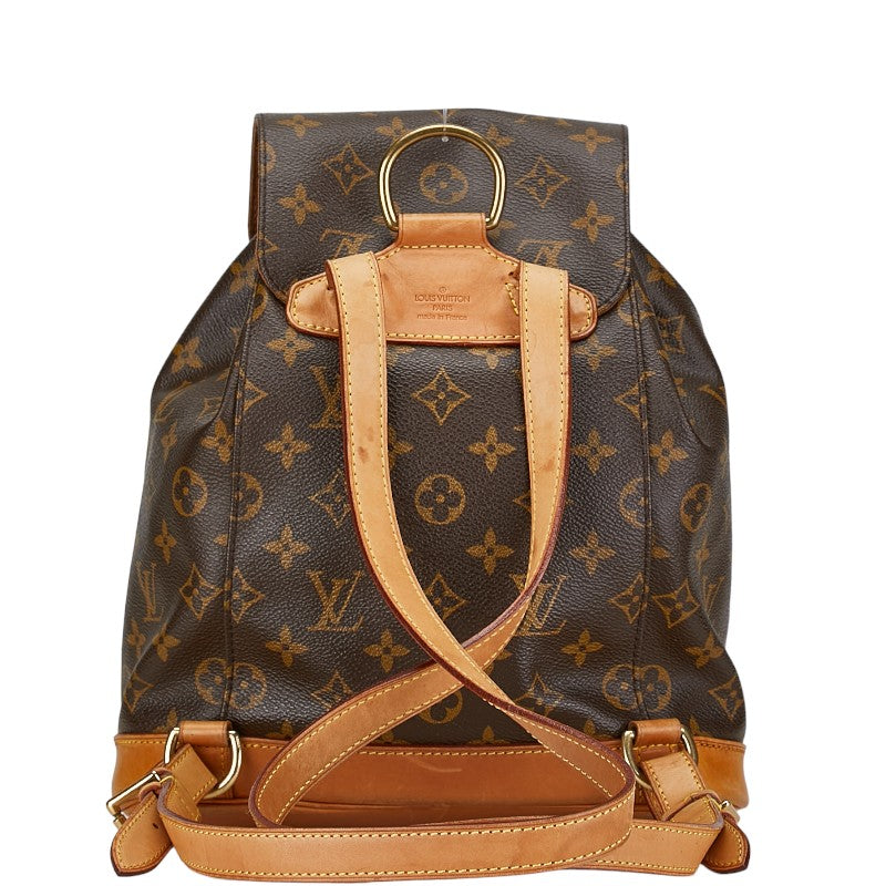 Louis Vuitton Monogram Montsouris MM Backpack M51136 Brown PVC Leather