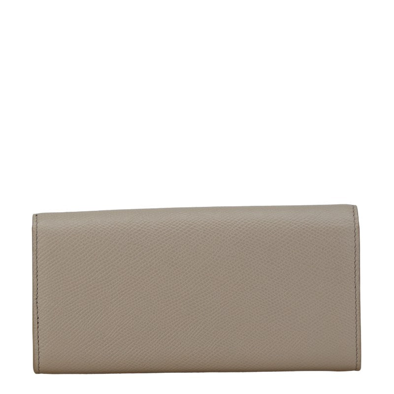 Celine Large Flap Leather Wallet Gray in Very Good Condition