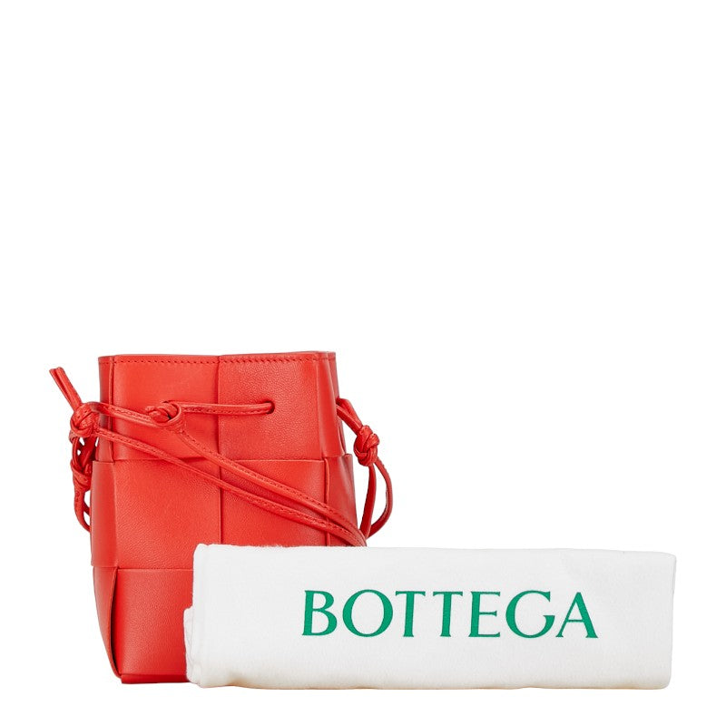 Bottega Veneta Leather Maxi Intrecciato Small Cassette Shoulder Bag