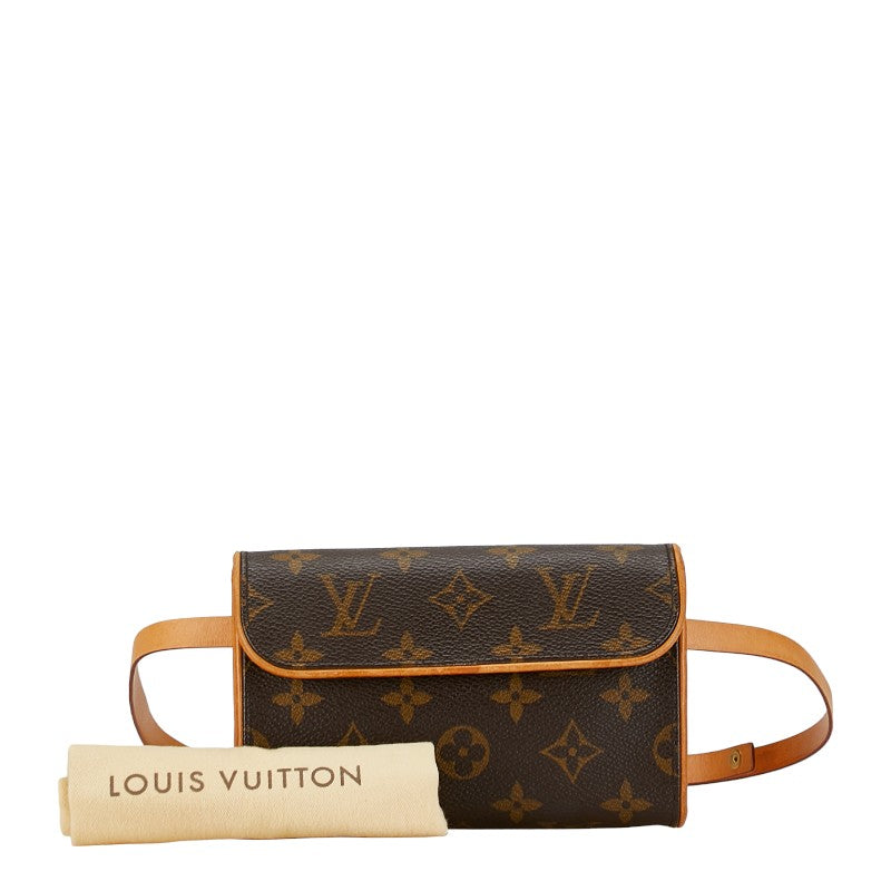 Louis Vuitton Monogram Pochette Florentine Waist Bag M51855 Brown PVC Leather in Very Good Condition