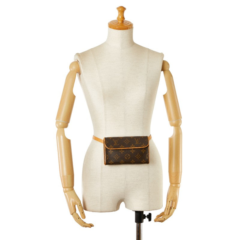 Louis Vuitton Monogram Pochette Florentine Waist Bag M51855 Brown PVC Leather in Very Good Condition