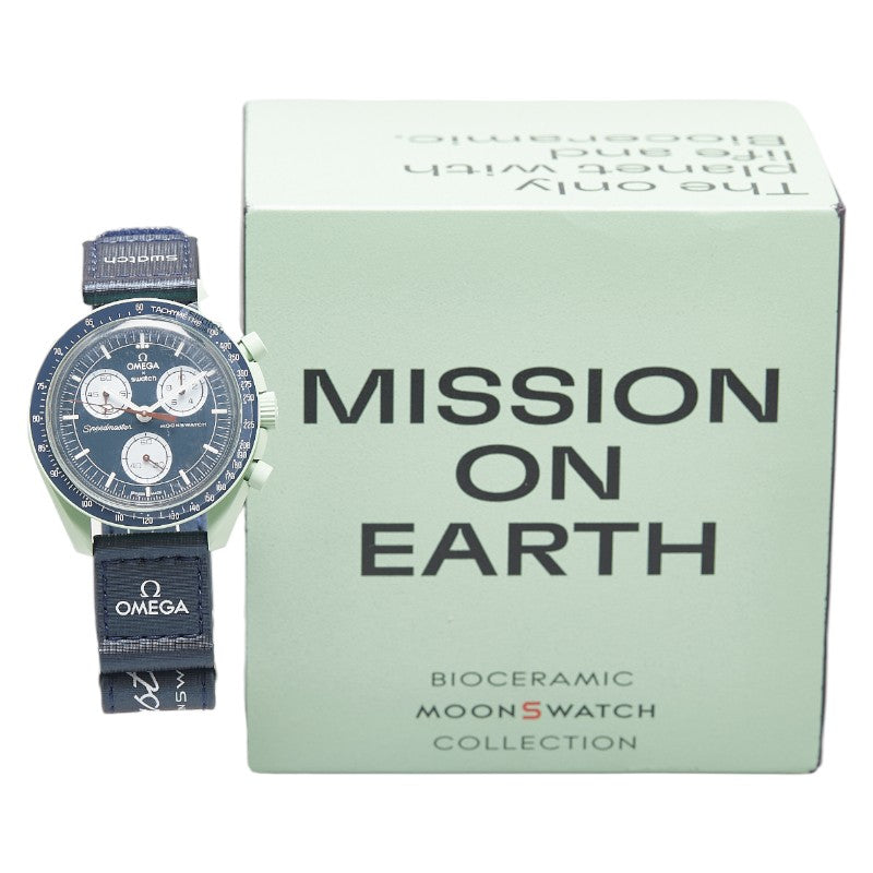 Swatch Speedmaster Moonwatch Mission on Earth Quartz Watch S033G100