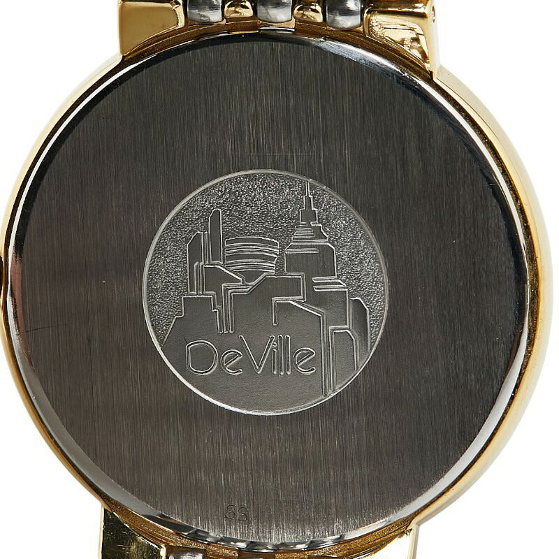 Omega De Ville Quartz Watch Stainless Steel Gold Dial