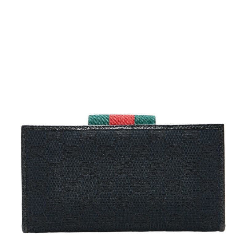 Gucci GG Canvas Leather Long Wallet 181668 in Very Good Condition