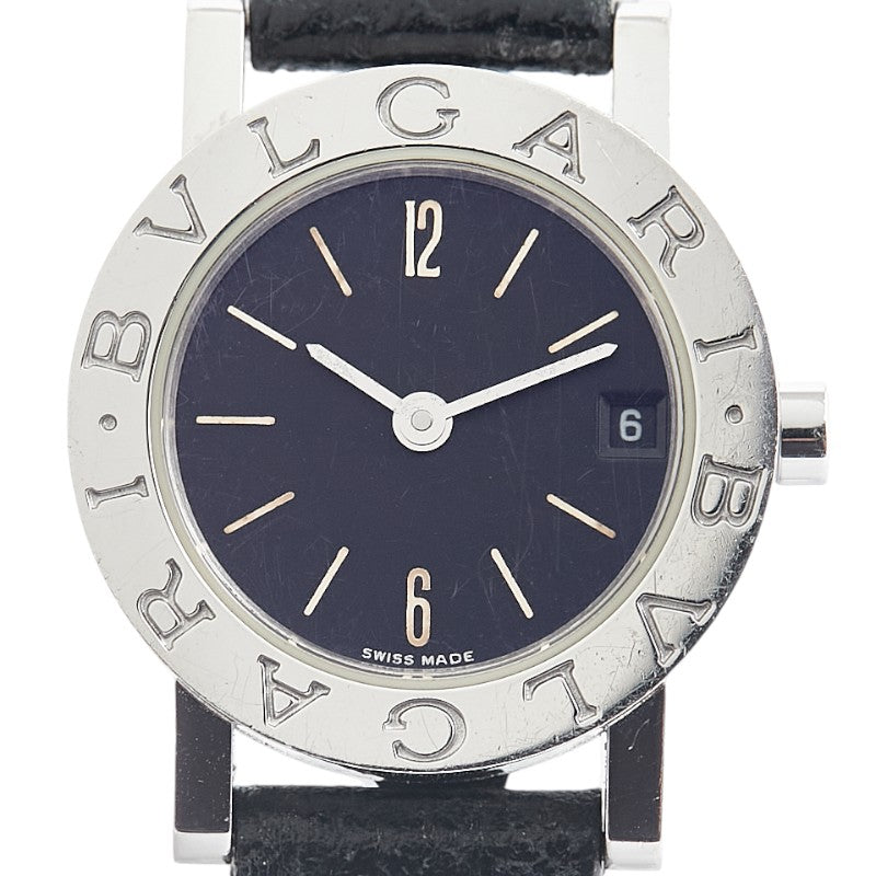 Bvlgari BB23SL Quartz Watch Stainless Steel Leather