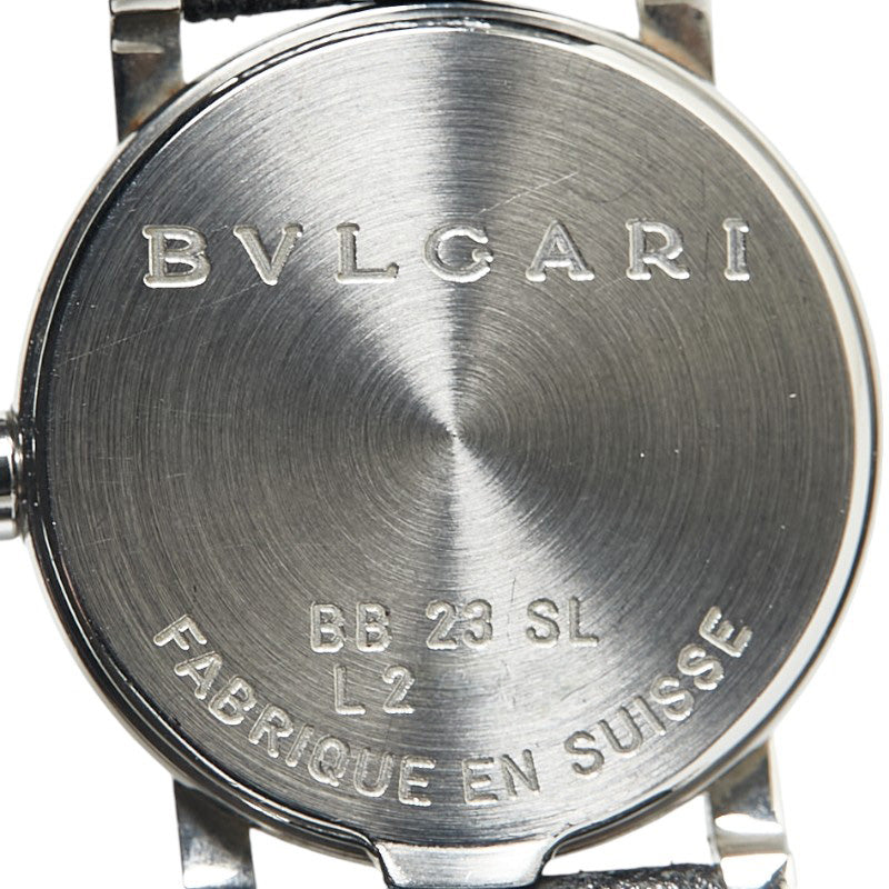 Bvlgari BB23SL Quartz Watch Stainless Steel Leather in Very Good Condition