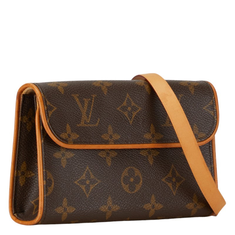 Louis Vuitton Monogram Pochette Florentine Waist Bag M51855 Brown PVC Leather in Very Good Condition