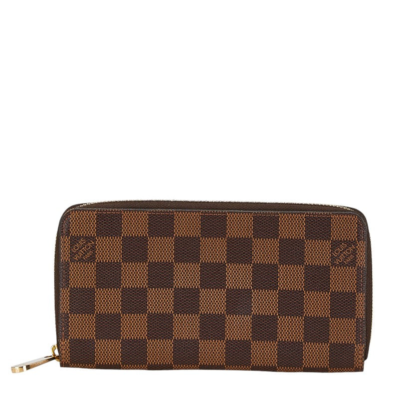 Louis Vuitton Damier Zippy Wallet N60015 Brown PVC in Very Good Condition