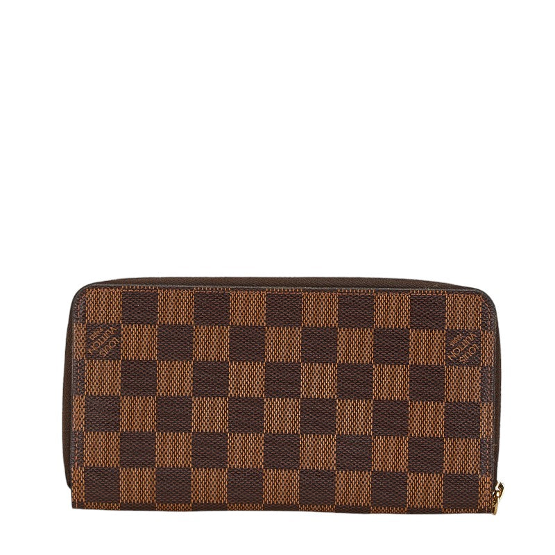 Louis Vuitton Damier Zippy Wallet N60015 Brown PVC in Very Good Condition