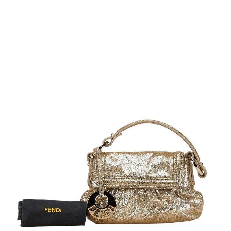 Fendi Leather Chef Mini Handbag 8BK037 Gold