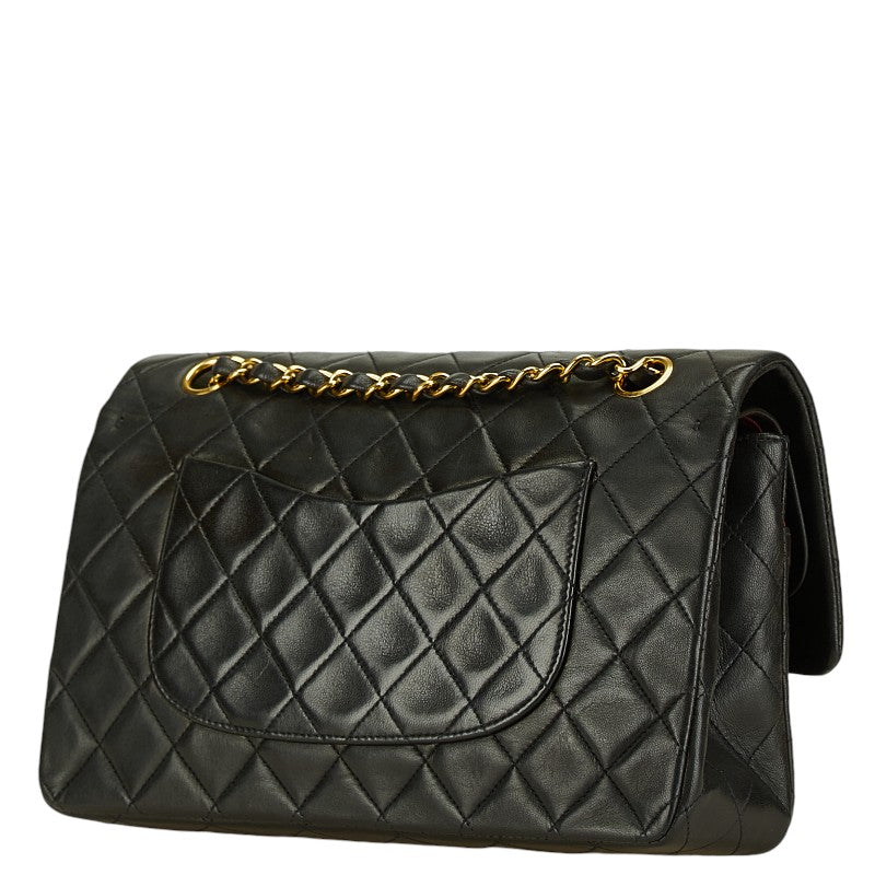 Chanel Matelasse Double Flap Chain Bag Black