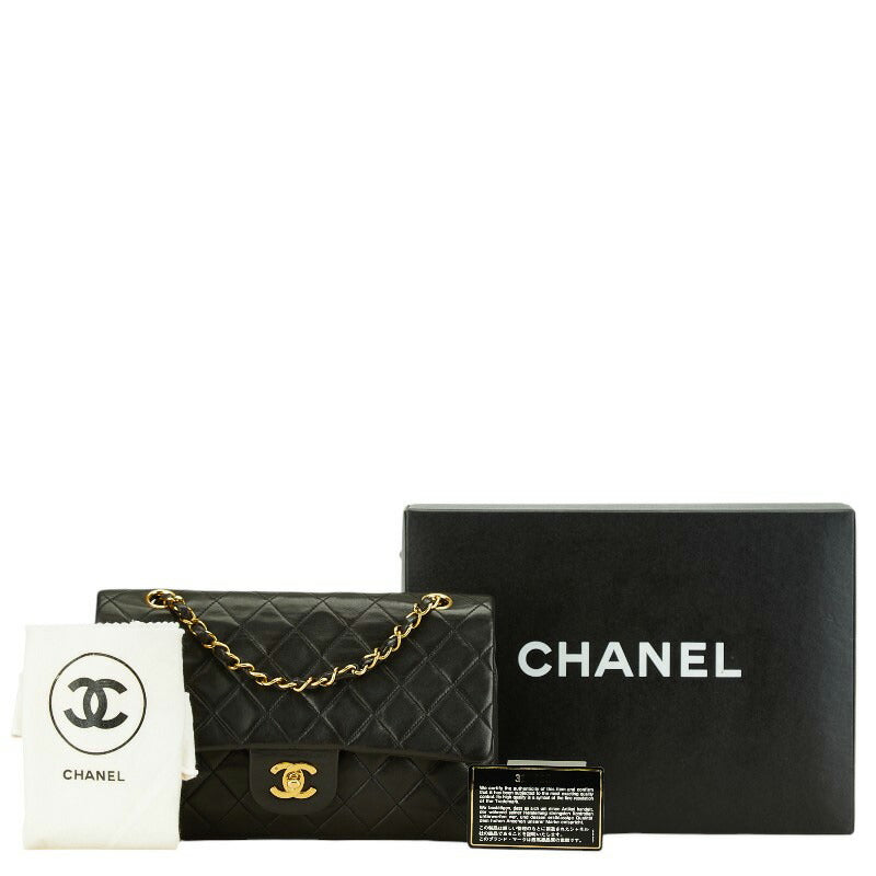 Chanel Matelasse Double Flap Chain Bag Black