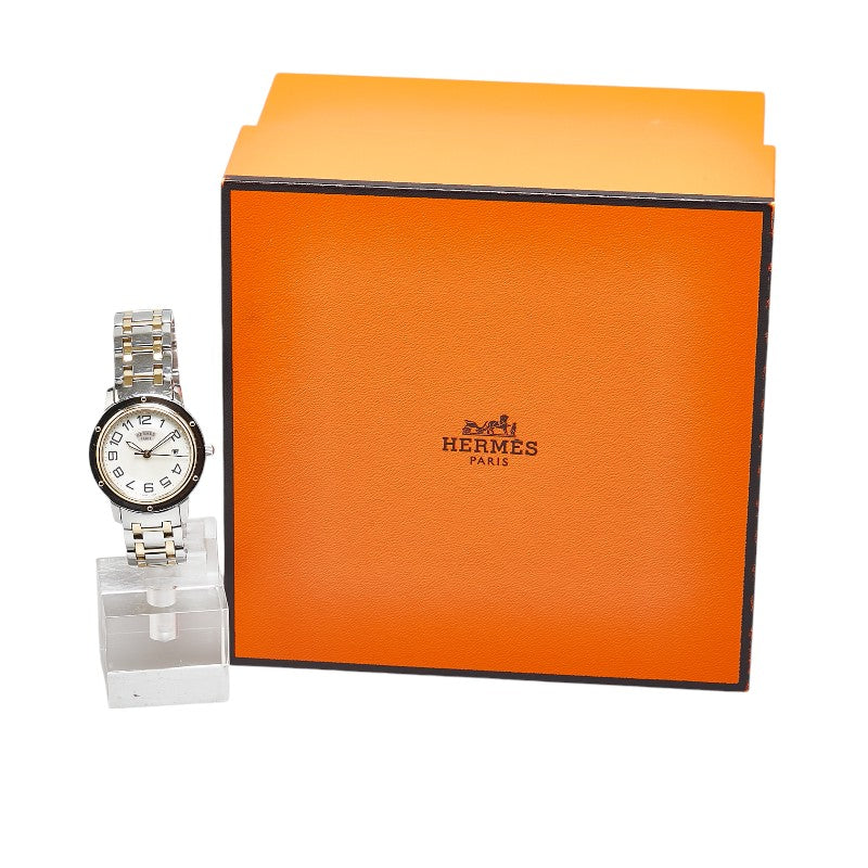 Hermes Clipper Classic Quartz Watch Stainless Steel