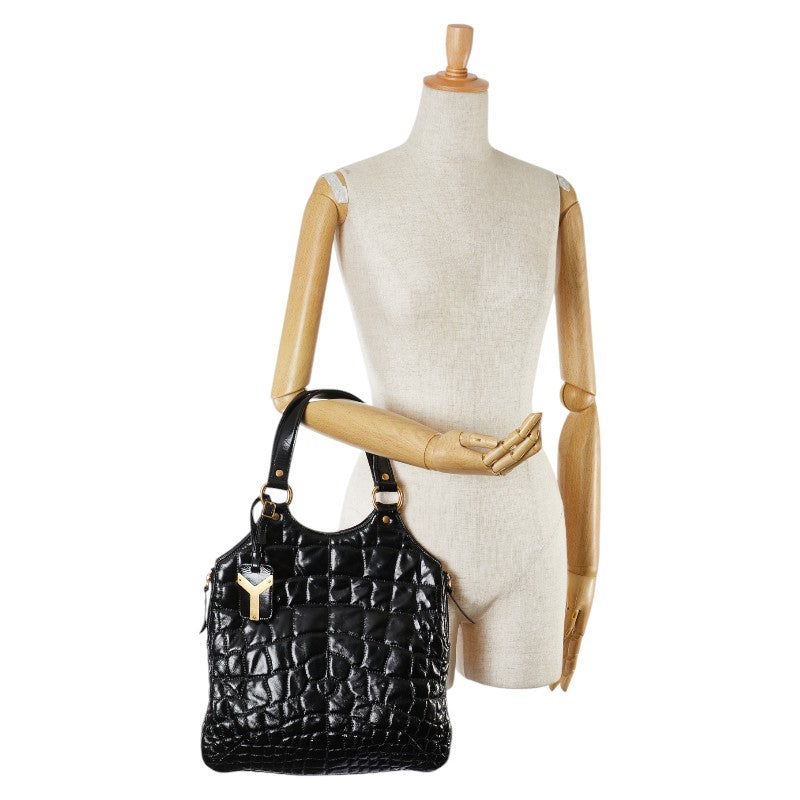 Yves Saint Laurent Croc Embossed Leather Handbag