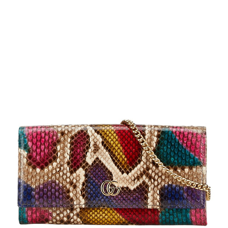 Gucci Python Embossed Leather Chain Shoulder Bag