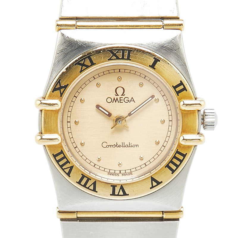 Omega Constellation Mini Quartz Watch Gold Dial