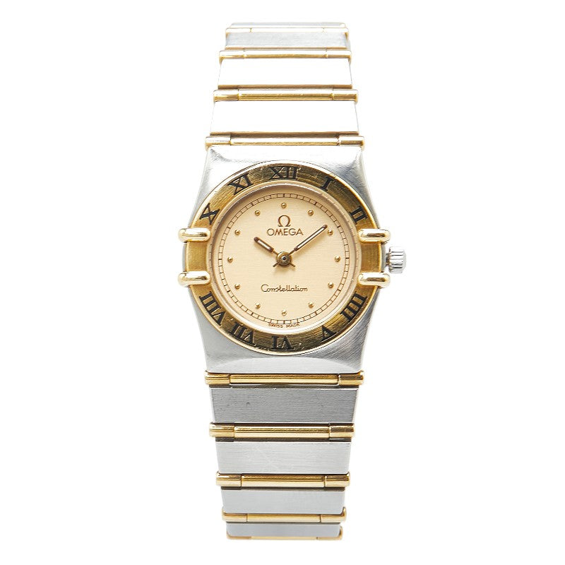 Omega Constellation Mini Quartz Watch Gold Dial