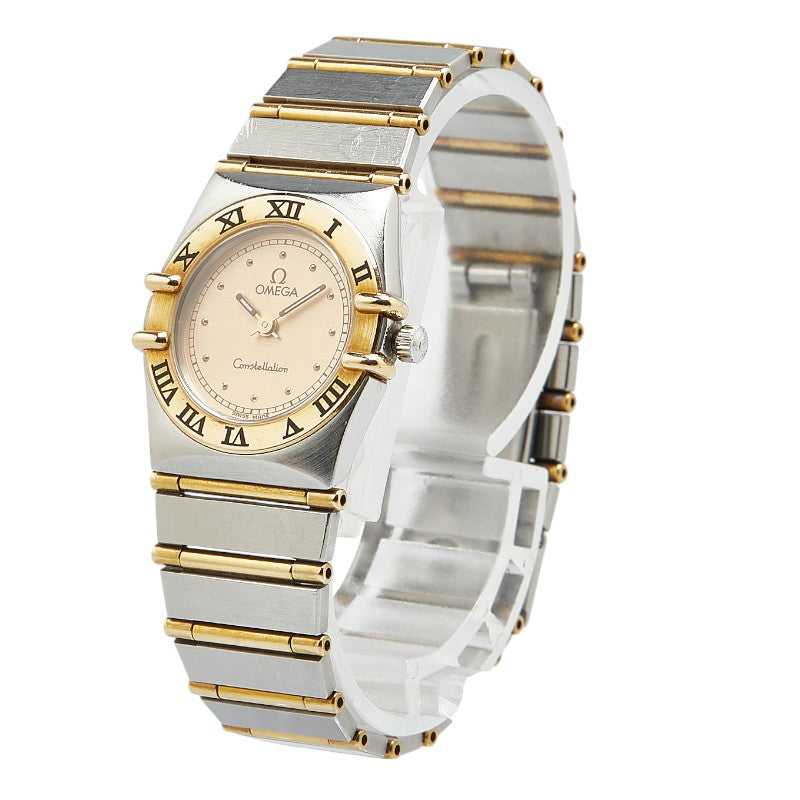 Omega Constellation Mini Quartz Watch Gold Dial