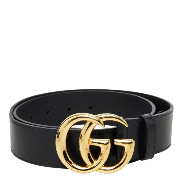 Gucci GG Marmont Double G Shiny Buckle Leather Belt