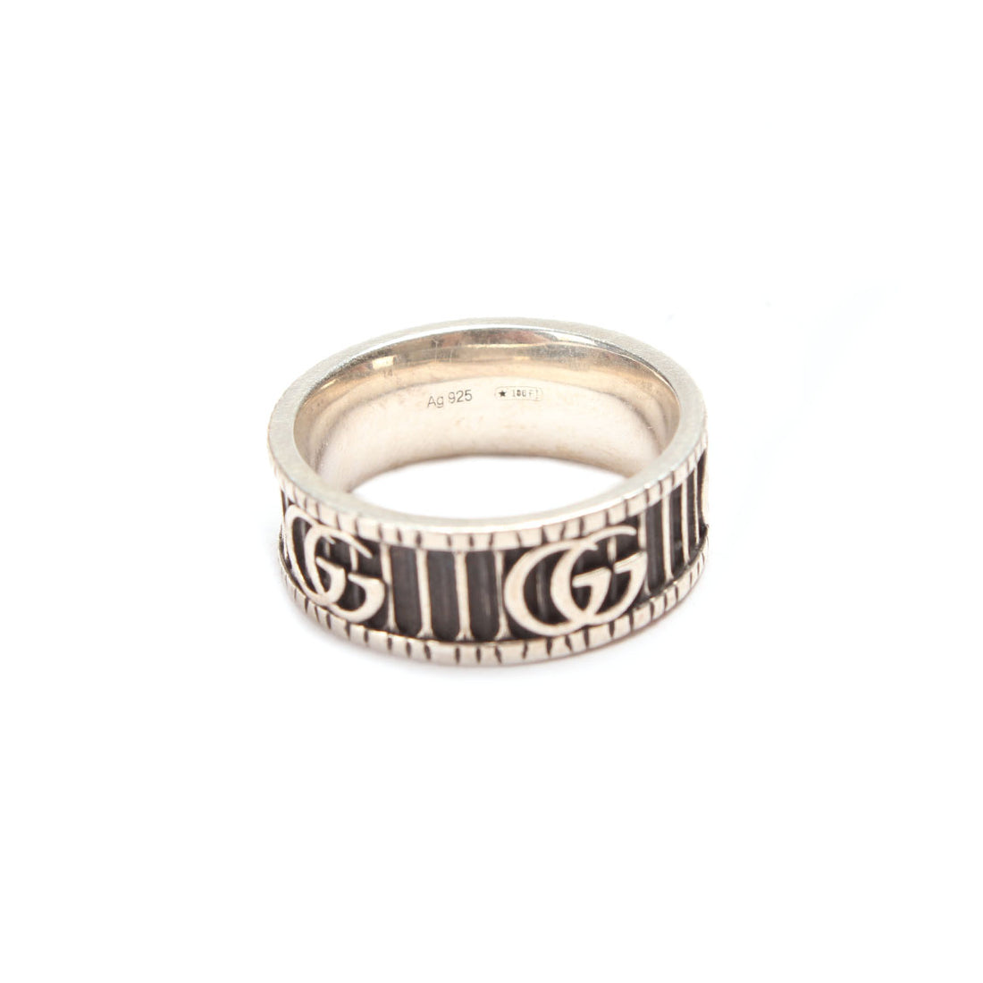 Gucci GG Band Ring Metal Ring in Great Condition