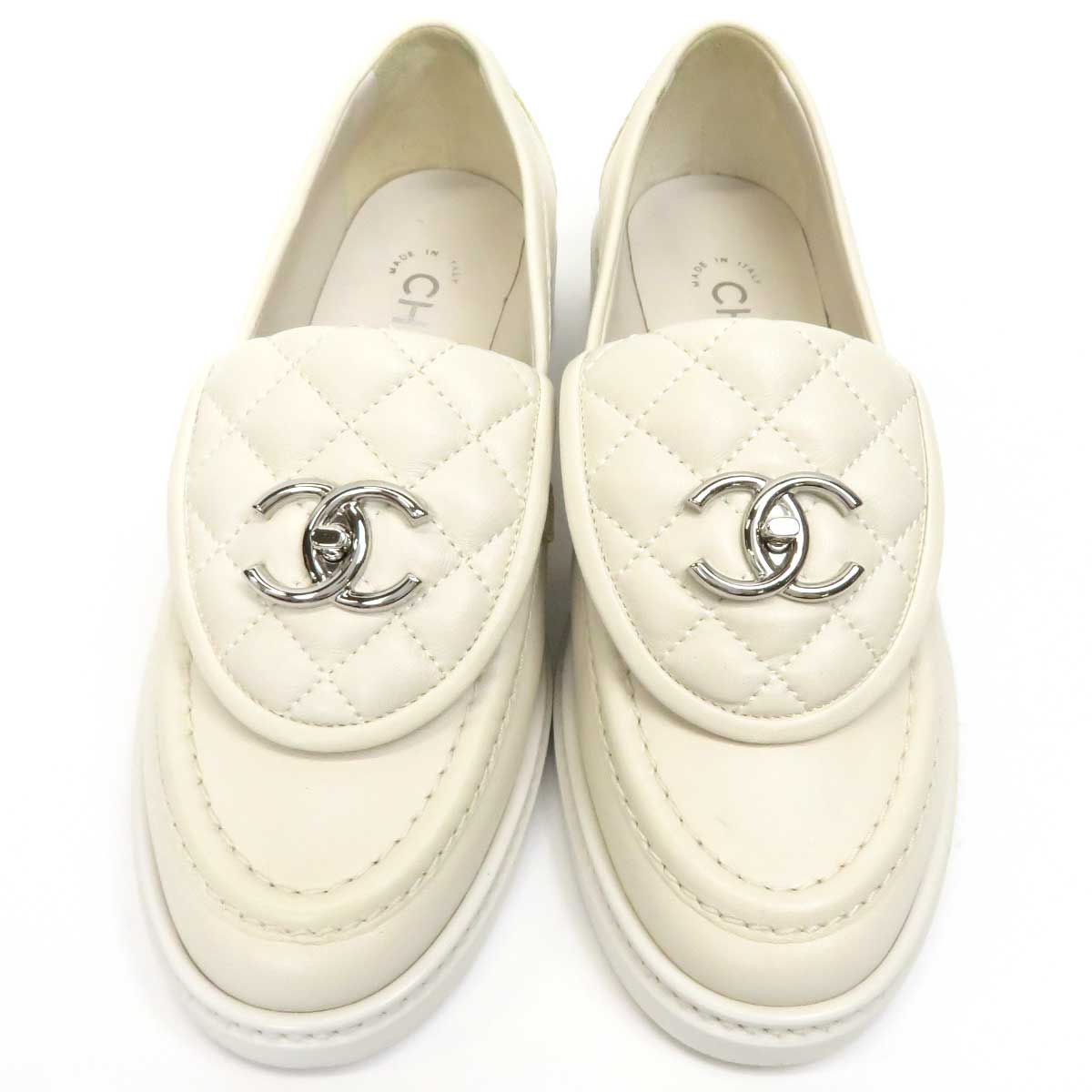 Chanel Ivory Loafers G36646