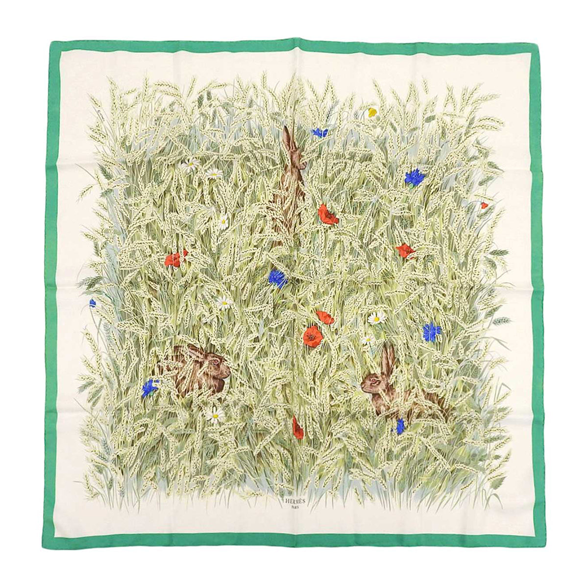 Hermes Silk Scarf Green Multicolor