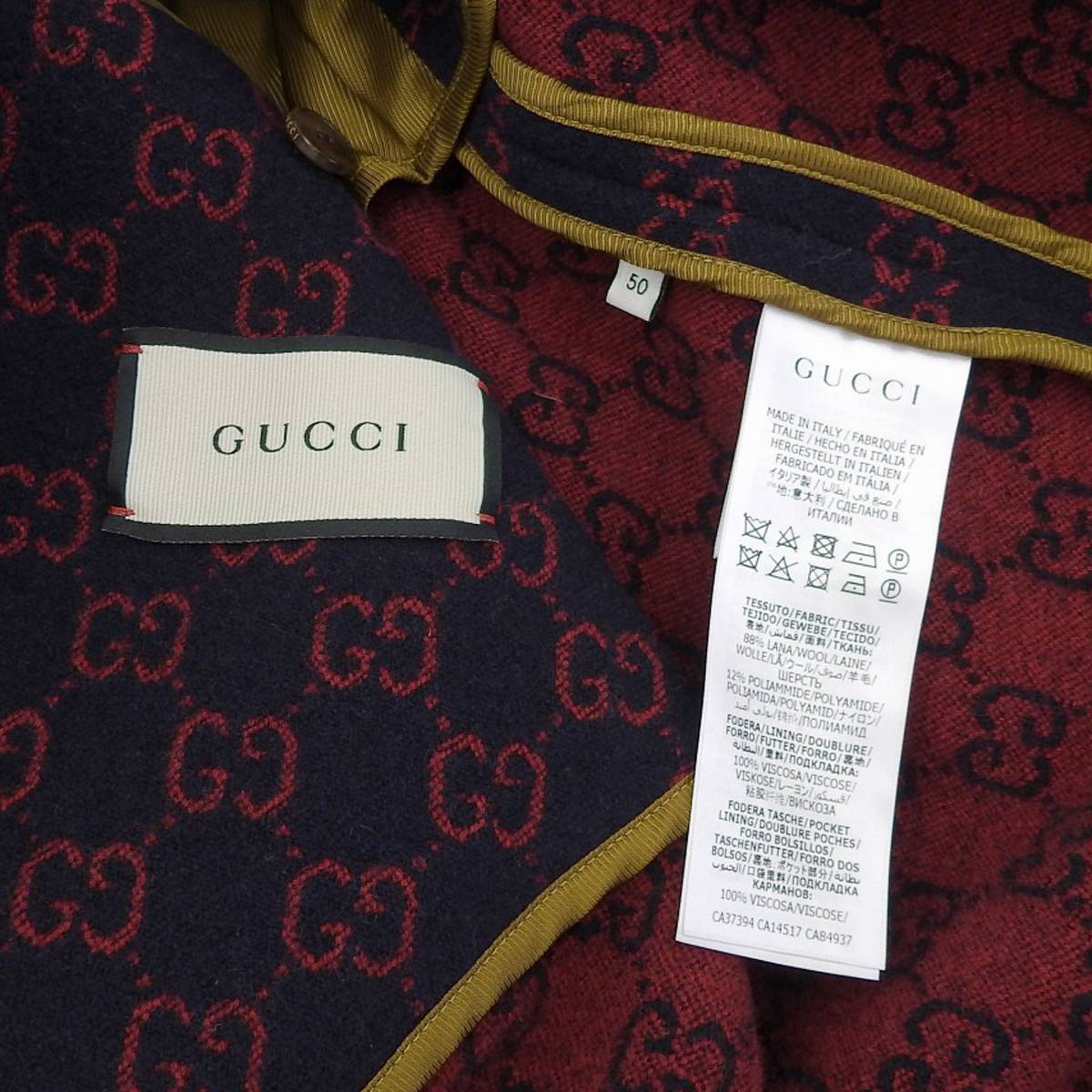 Gucci Wool GG Jacquard Coat