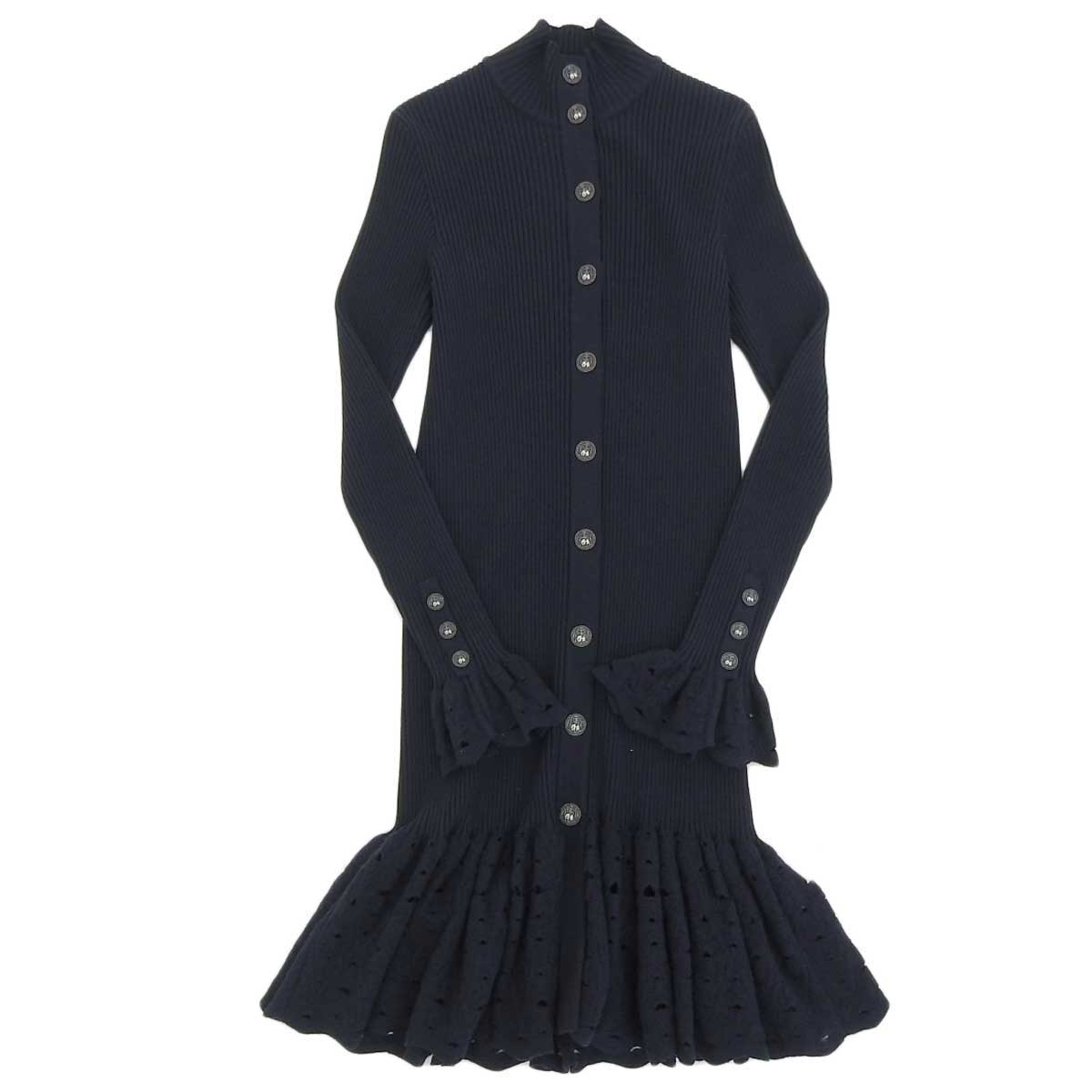 Chanel Navy Rib Knit Dress P44212K04616