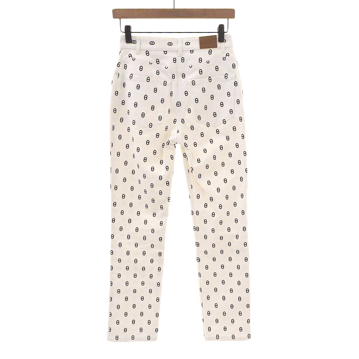 Hermes Denim Pants White Navy