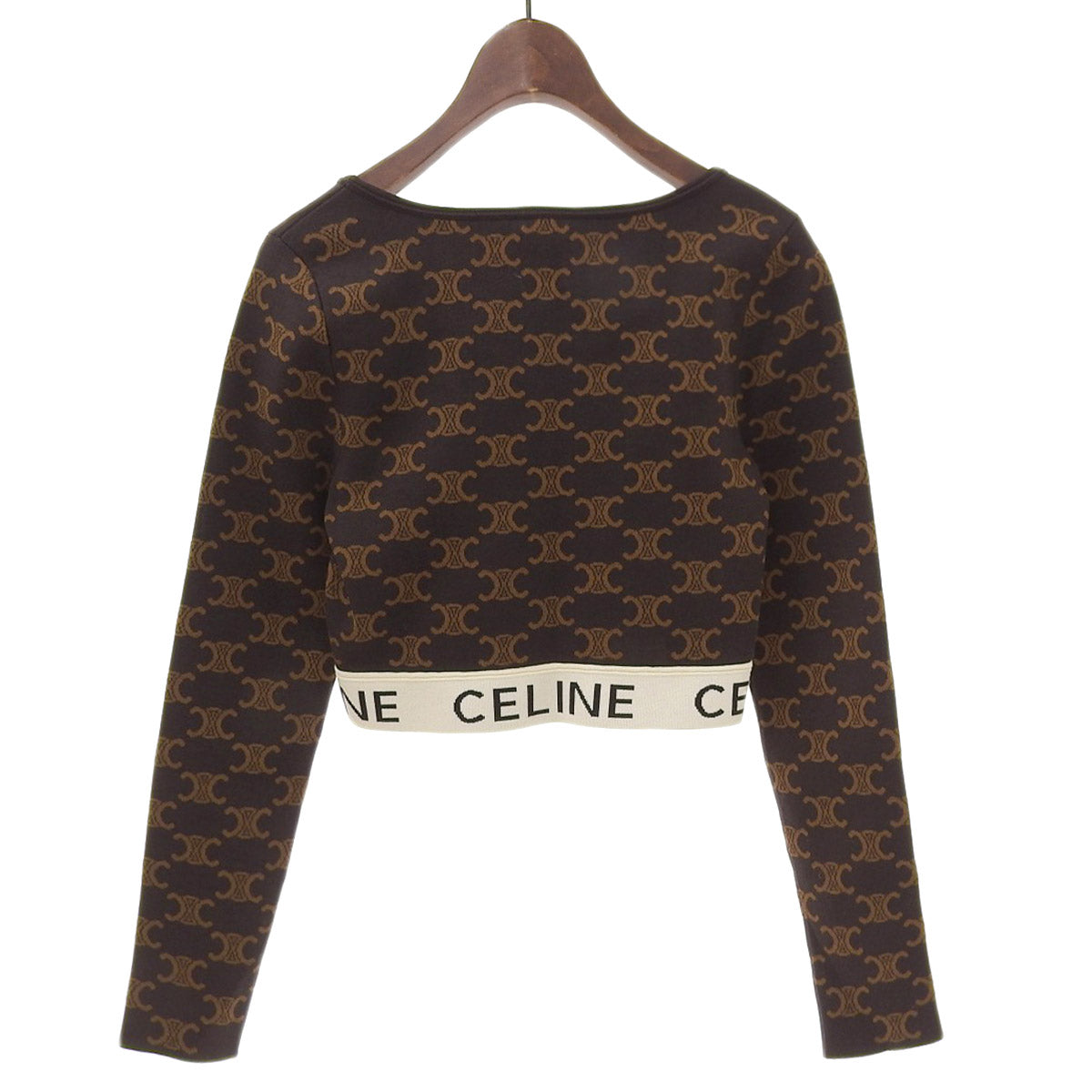 Celine Long Sleeve Crop Top T-Shirt