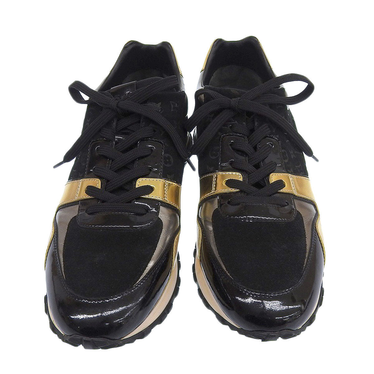 Louis Vuitton Suede Run Away Sneakers Black Gold