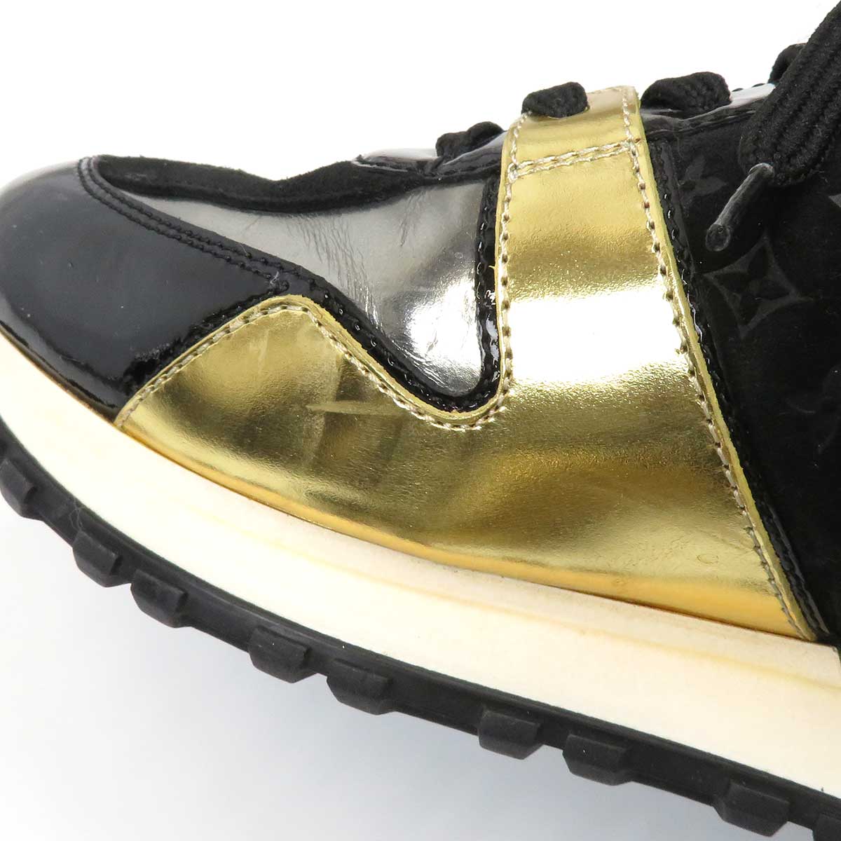 Louis Vuitton Suede Run Away Sneakers Black Gold