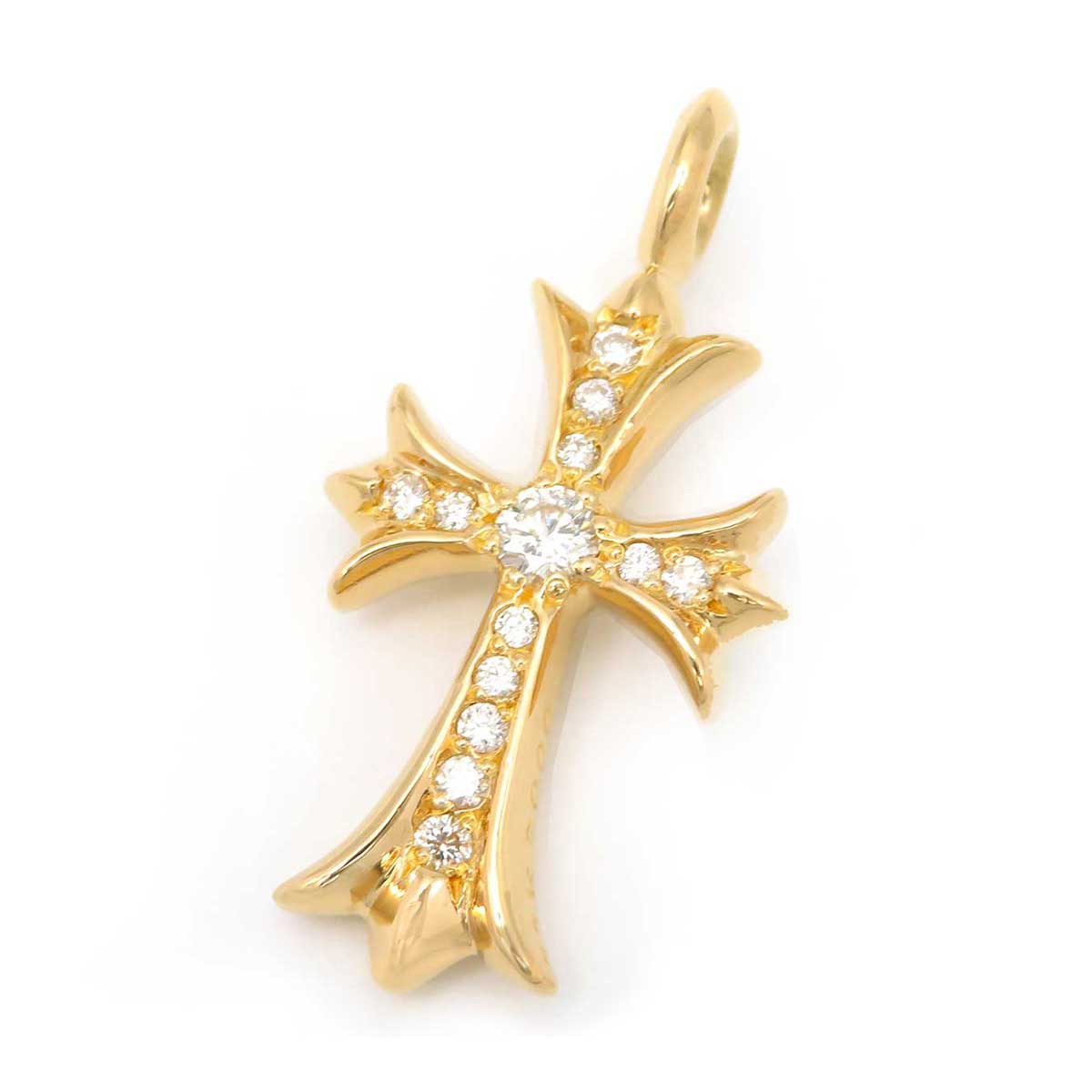 Chrome Hearts 22K Diamond Tiny Cross Pendant