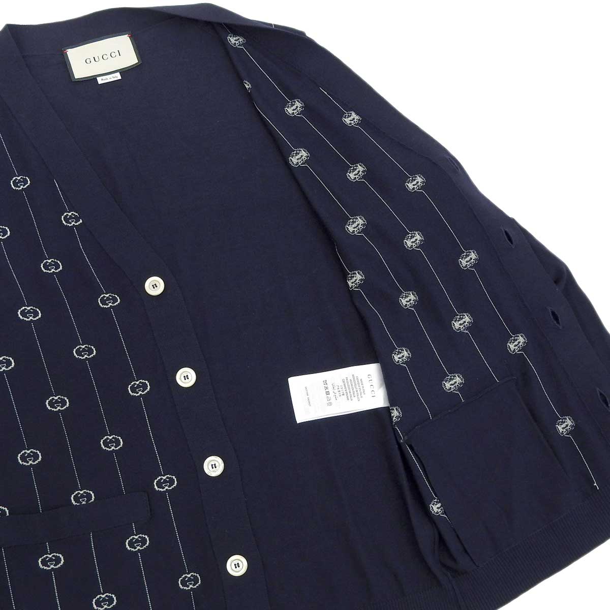 Gucci Wool Blend Cardigan 576901 Navy