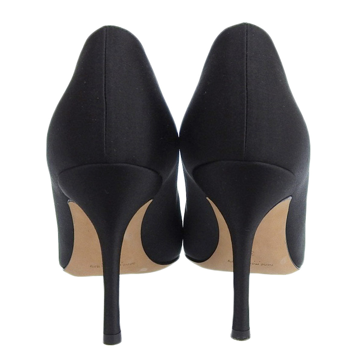 Manolo Blahnik Black Satin Pumps