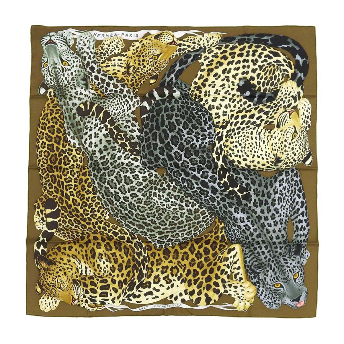 Hermes Silk Scarf LAZY LEOPARDESSE