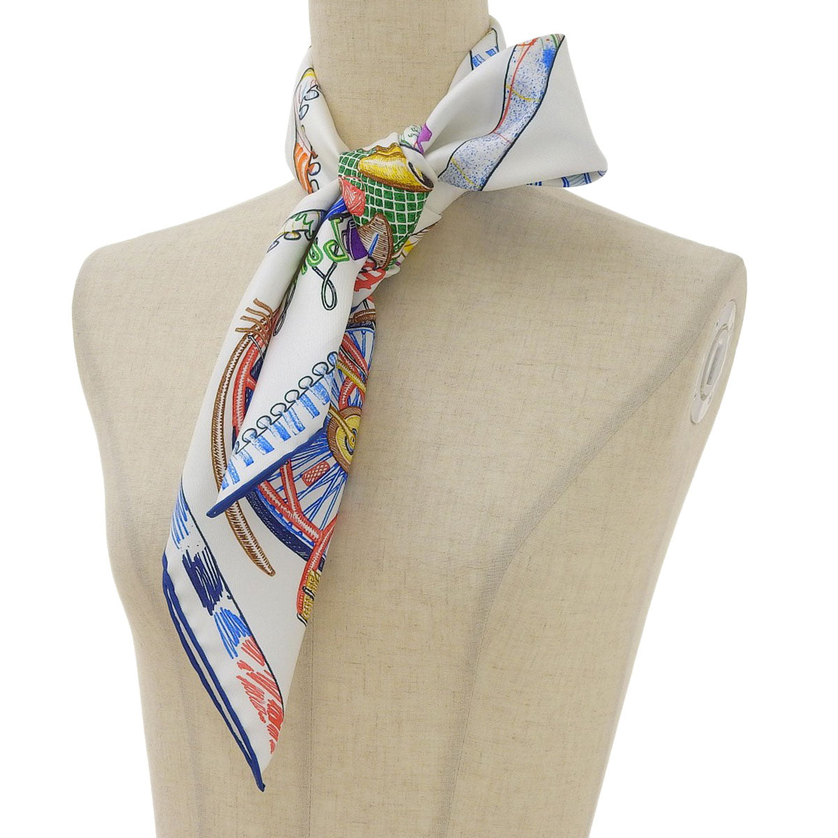 Hermes Silk Scarf White 90