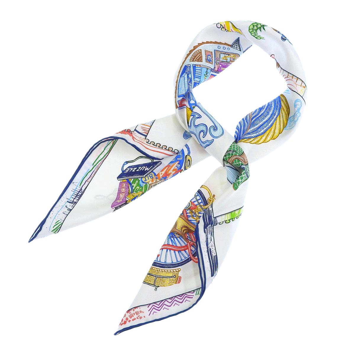 Hermes Silk Scarf White 90