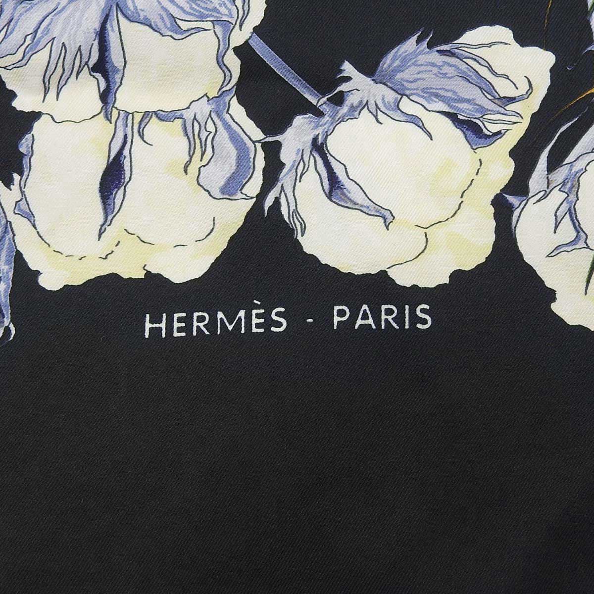 Hermes Silk Scarf Black 90 Turbans des Reines