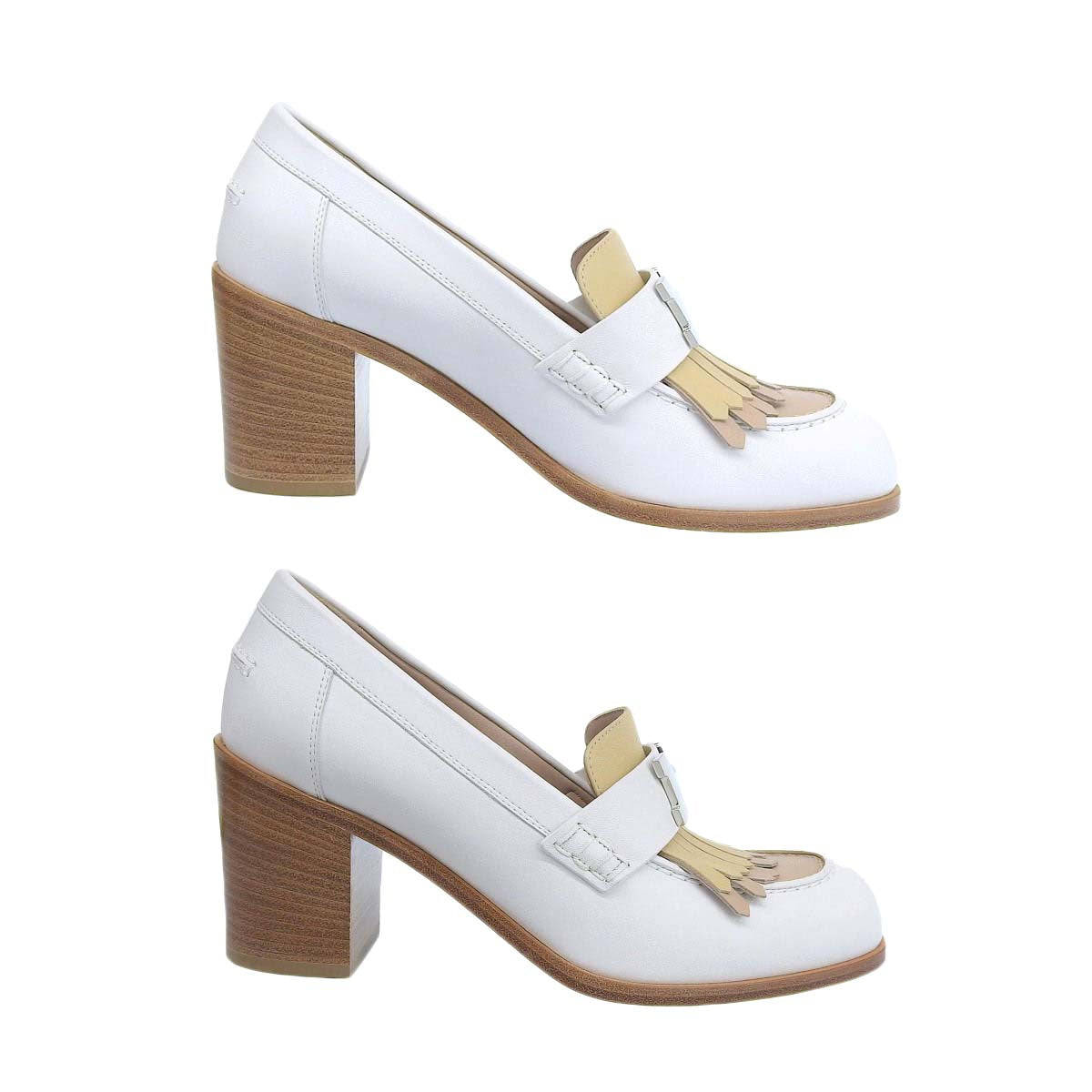 Hermes White Pumps