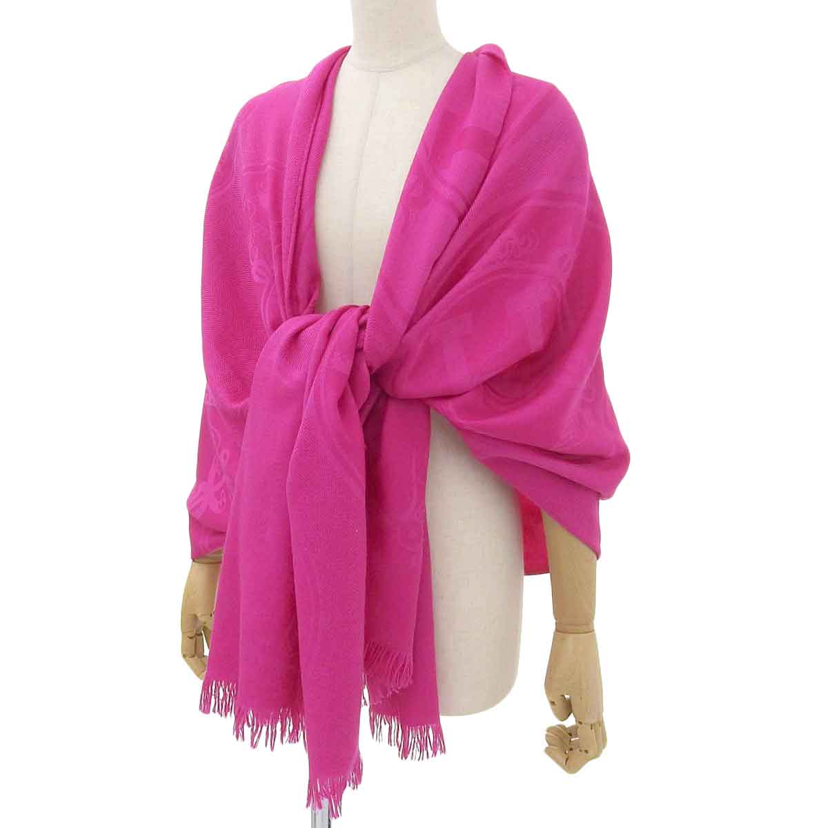 Hermes Magenta Cashmere Silk Stole