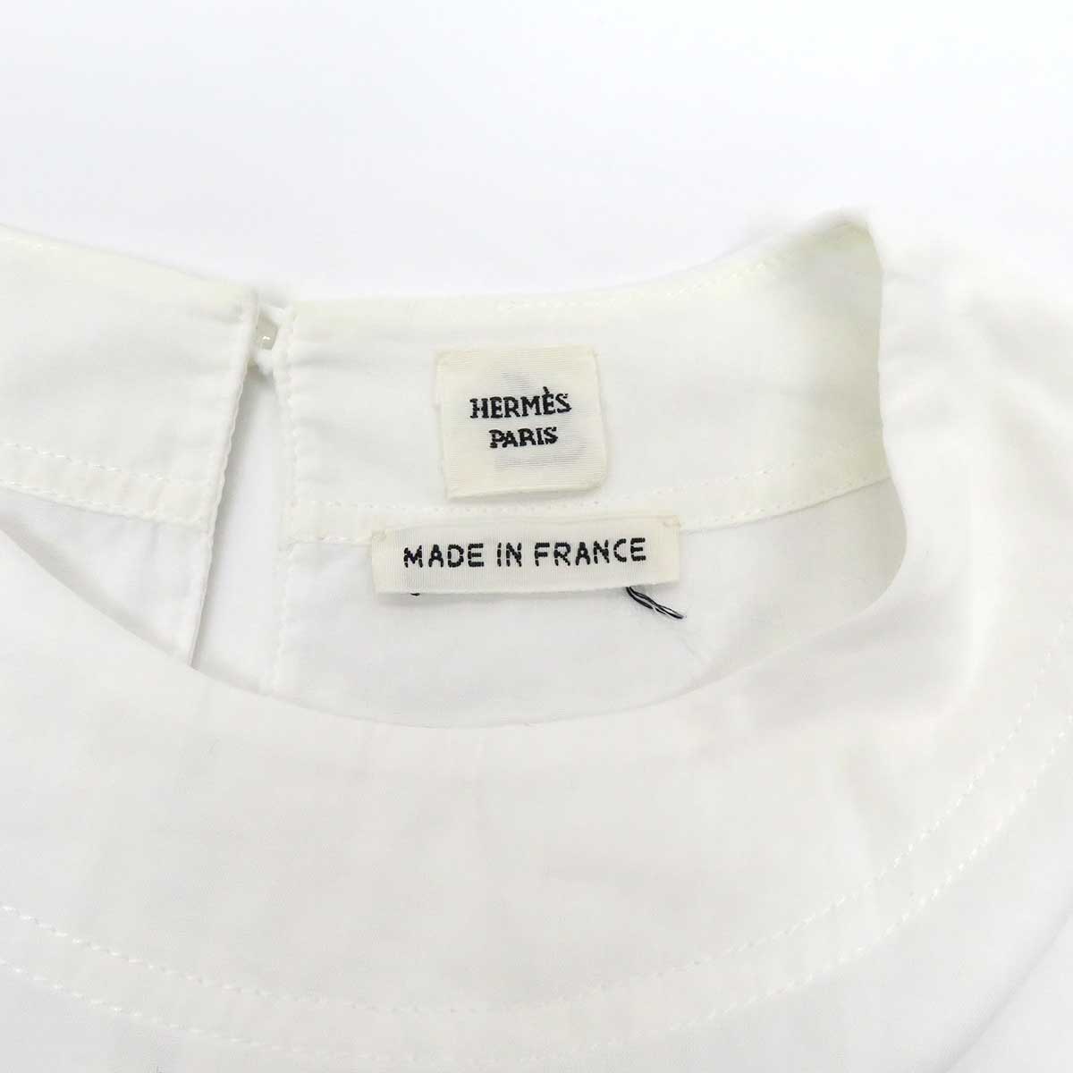 Hermes White Cotton Blouse T-Shirt