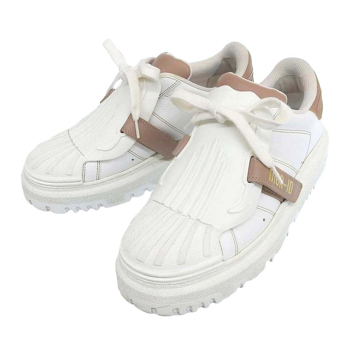 Dior Leather Low-Top Sneakers White Beige