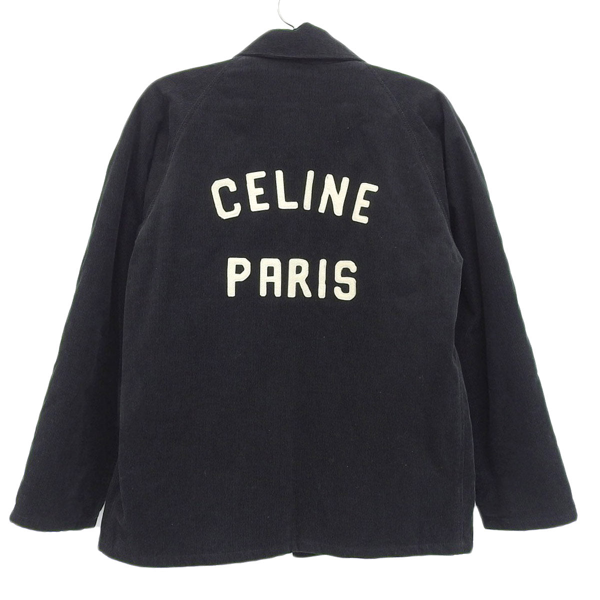 Celine Black Cotton Corduroy Zip-Up Jacket